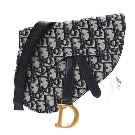 blue dior oblique jacquard saddle pouch|dior saddle belt.